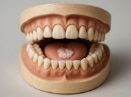 Illustrasjon av en munn med tannbørste og tannkrem